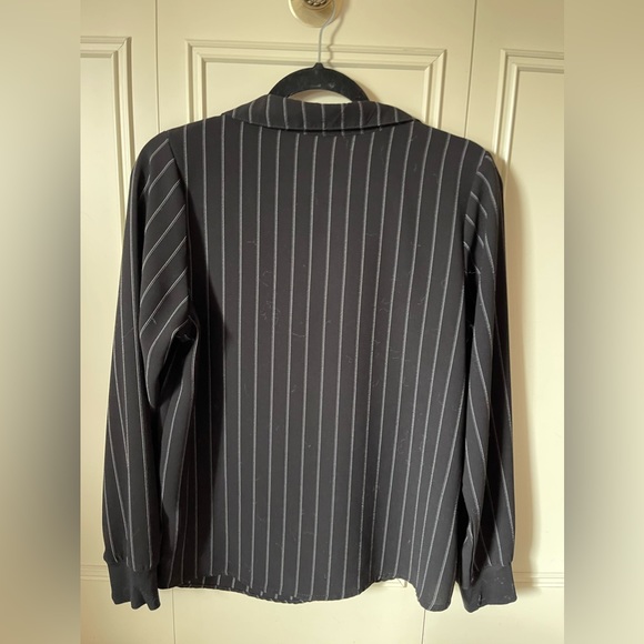 A beautiful pinstripe top by SweetSalt, black with a white pinstripe pattern. - Picture 2 of 3